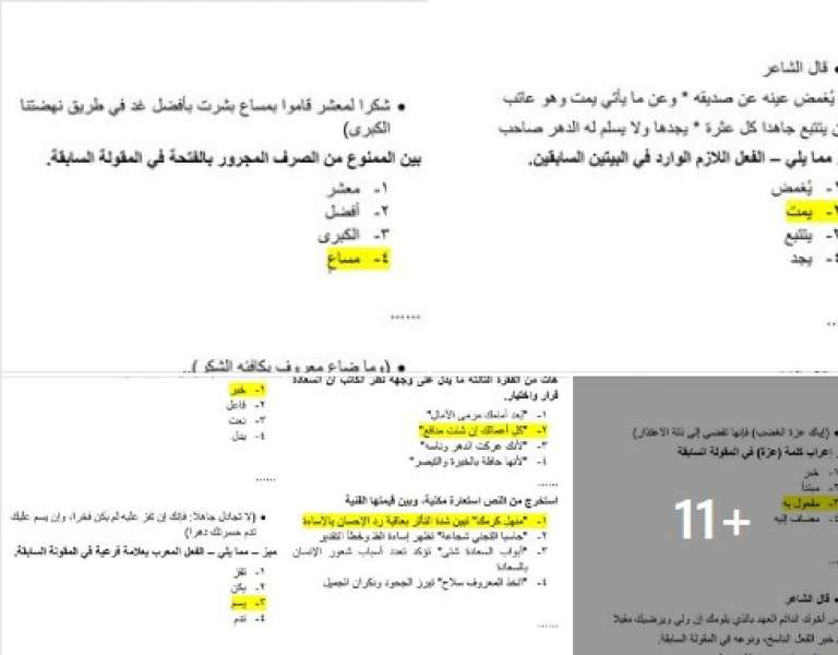 نموذج إجابة امتحان اللغة العربية للثانوية العامة 2024